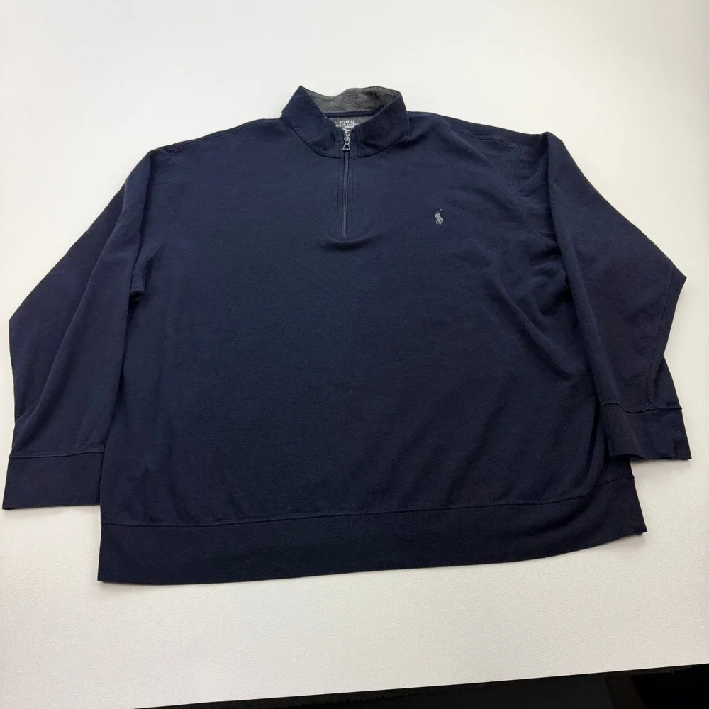 Polo Ralph Lauren Sweater Mens 3XB Blue Navy Performance 1/4 Zip Golf Pullover